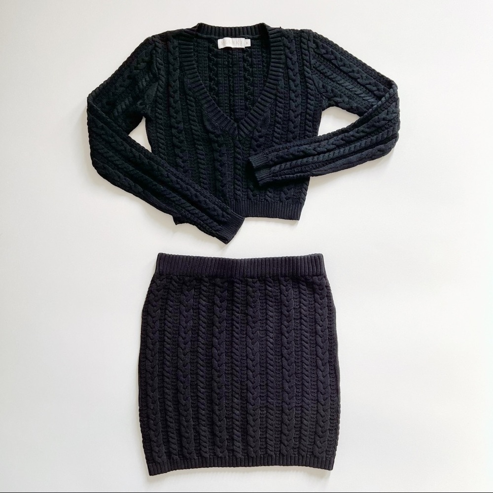 COPY - MESHKI Cable Knit Set (Sweater & Skirt)